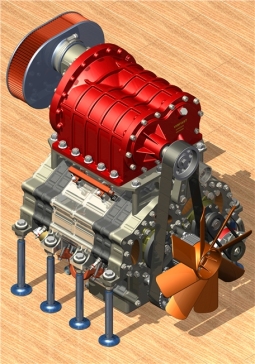 4Rotor4L双冲程发动机3D模型图纸INVENTOR设计